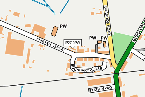 IP27 0PW map - OS OpenMap – Local (Ordnance Survey)