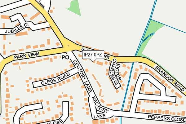 IP27 0PZ map - OS OpenMap – Local (Ordnance Survey)