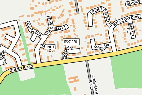 IP27 0RU map - OS OpenMap – Local (Ordnance Survey)