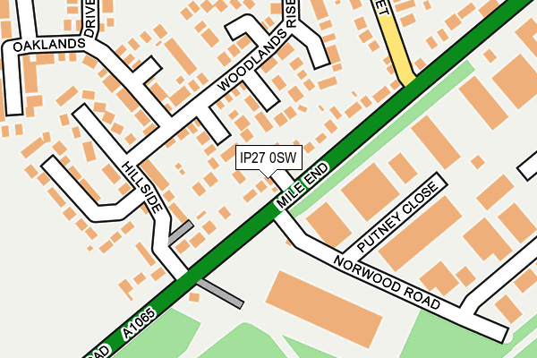 IP27 0SW map - OS OpenMap – Local (Ordnance Survey)