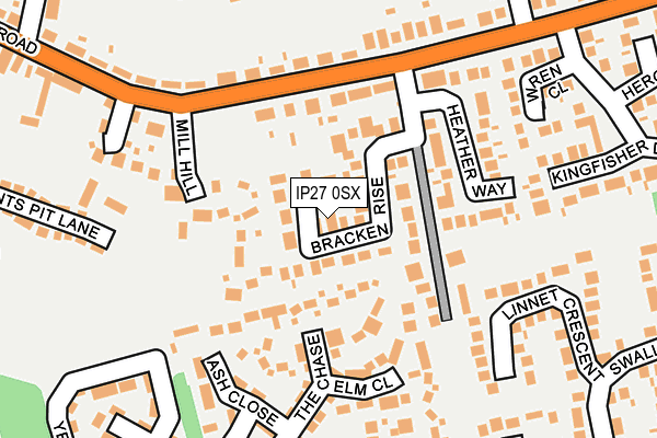 IP27 0SX map - OS OpenMap – Local (Ordnance Survey)