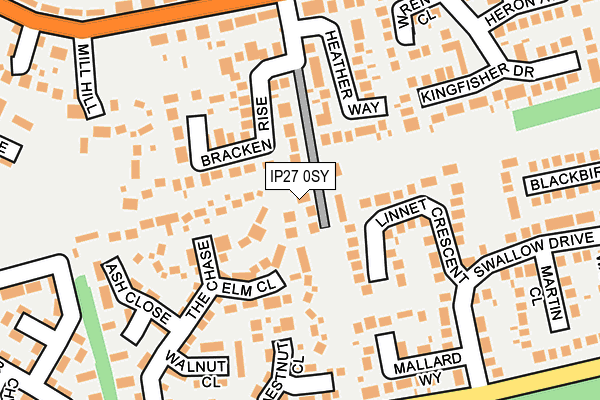 IP27 0SY map - OS OpenMap – Local (Ordnance Survey)