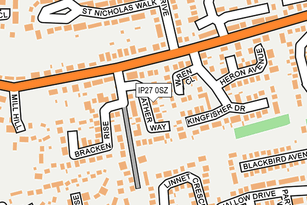 IP27 0SZ map - OS OpenMap – Local (Ordnance Survey)