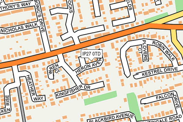 IP27 0TD map - OS OpenMap – Local (Ordnance Survey)