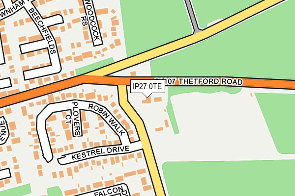 IP27 0TE map - OS OpenMap – Local (Ordnance Survey)