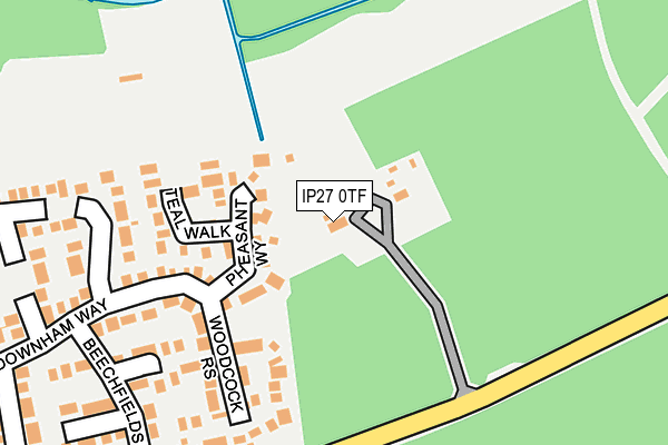 IP27 0TF map - OS OpenMap – Local (Ordnance Survey)