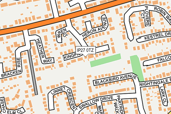 IP27 0TZ map - OS OpenMap – Local (Ordnance Survey)