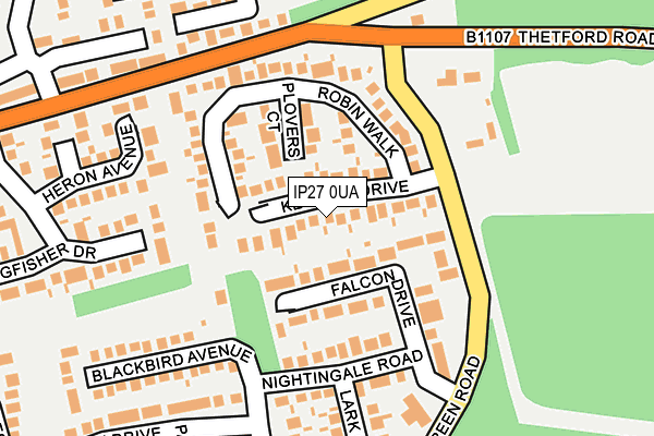 IP27 0UA map - OS OpenMap – Local (Ordnance Survey)