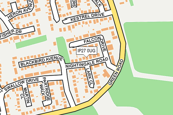 IP27 0UG map - OS OpenMap – Local (Ordnance Survey)