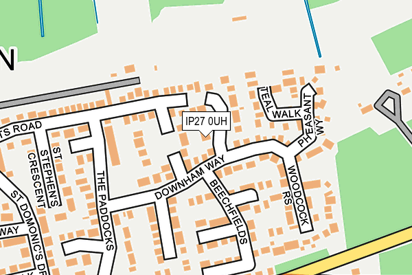 IP27 0UH map - OS OpenMap – Local (Ordnance Survey)