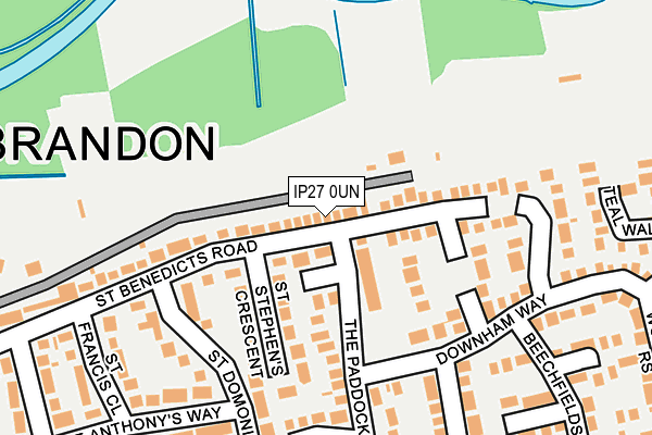 IP27 0UN map - OS OpenMap – Local (Ordnance Survey)