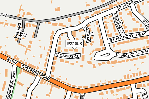 IP27 0UR map - OS OpenMap – Local (Ordnance Survey)