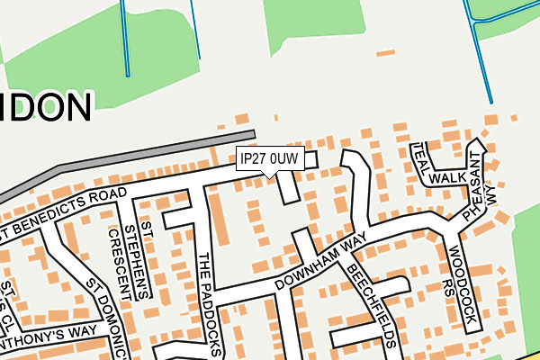 IP27 0UW map - OS OpenMap – Local (Ordnance Survey)