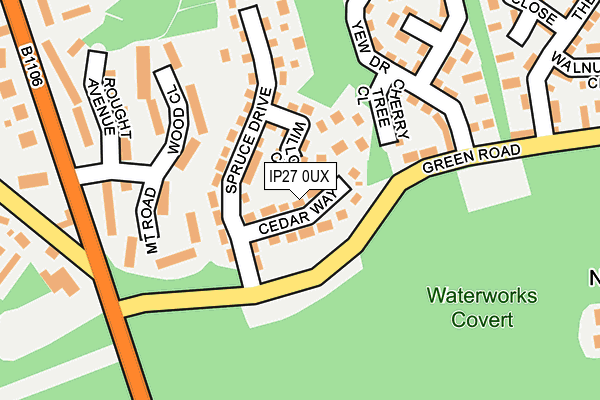 IP27 0UX map - OS OpenMap – Local (Ordnance Survey)