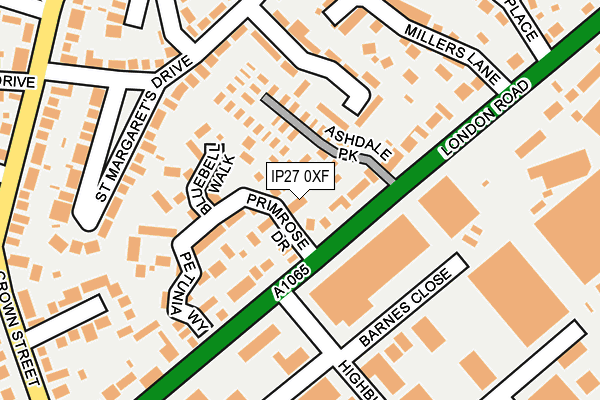 IP27 0XF map - OS OpenMap – Local (Ordnance Survey)