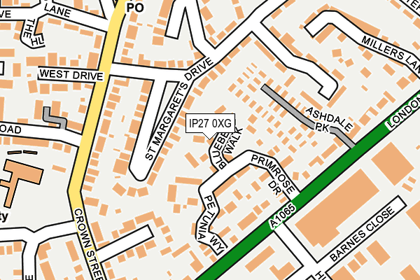 IP27 0XG map - OS OpenMap – Local (Ordnance Survey)