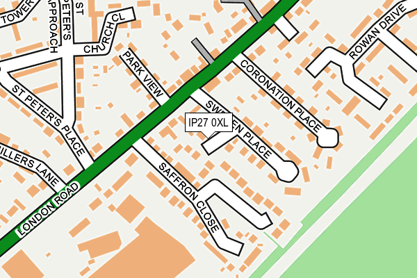 IP27 0XL map - OS OpenMap – Local (Ordnance Survey)