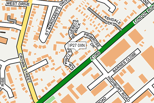 IP27 0XN map - OS OpenMap – Local (Ordnance Survey)