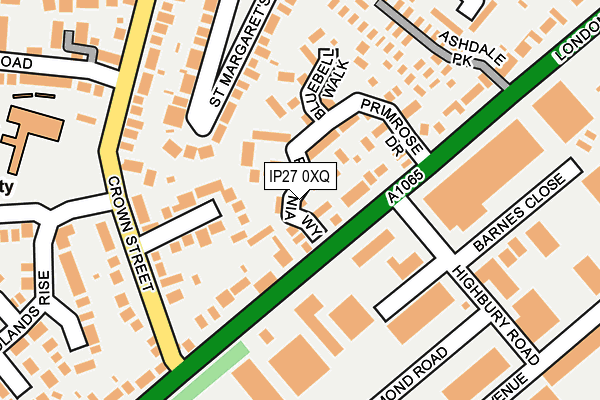 IP27 0XQ map - OS OpenMap – Local (Ordnance Survey)