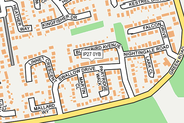 IP27 0YB map - OS OpenMap – Local (Ordnance Survey)