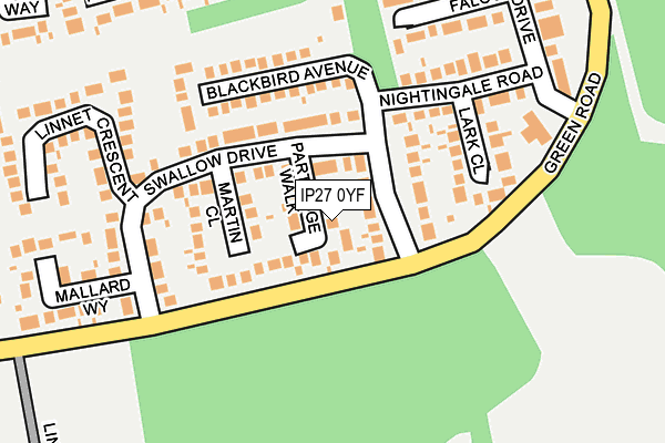 IP27 0YF map - OS OpenMap – Local (Ordnance Survey)