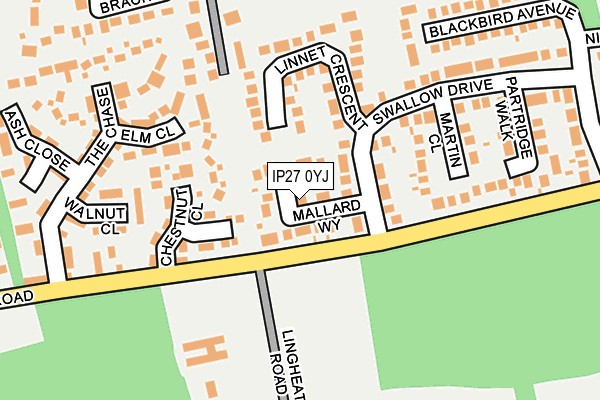 IP27 0YJ map - OS OpenMap – Local (Ordnance Survey)