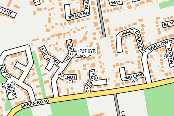 IP27 0YR map - OS OpenMap – Local (Ordnance Survey)