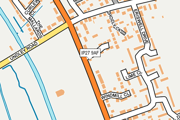IP27 9AF map - OS OpenMap – Local (Ordnance Survey)