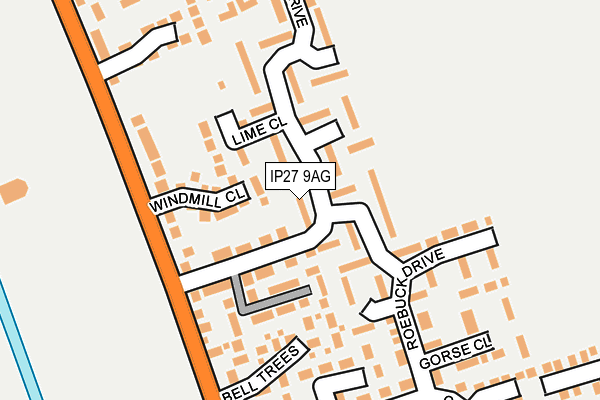 IP27 9AG map - OS OpenMap – Local (Ordnance Survey)