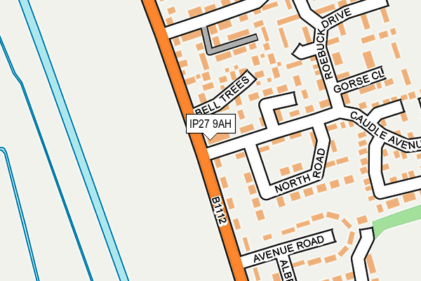 IP27 9AH map - OS OpenMap – Local (Ordnance Survey)