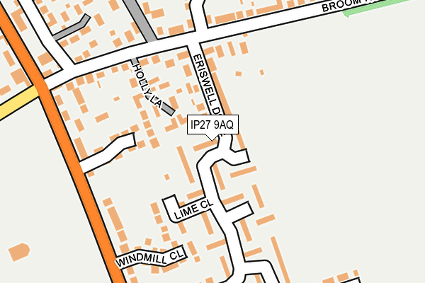 IP27 9AQ map - OS OpenMap – Local (Ordnance Survey)