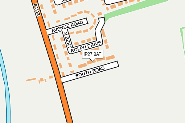 IP27 9AT map - OS OpenMap – Local (Ordnance Survey)