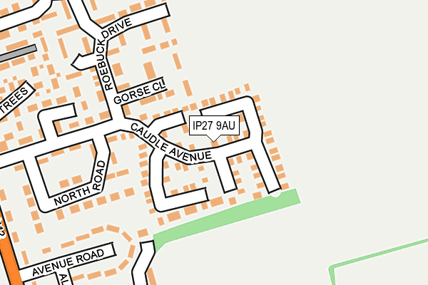 IP27 9AU map - OS OpenMap – Local (Ordnance Survey)