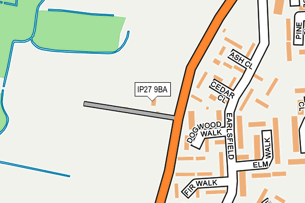 IP27 9BA map - OS OpenMap – Local (Ordnance Survey)