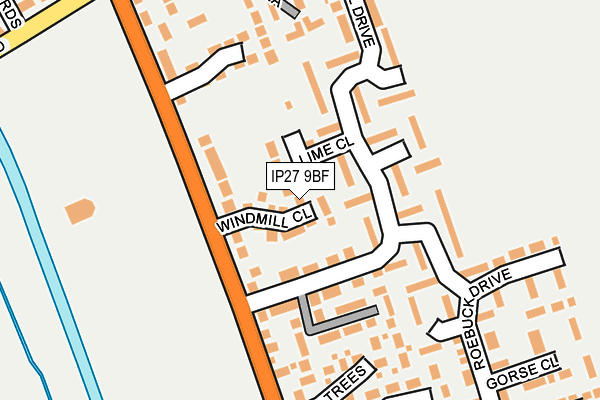 IP27 9BF map - OS OpenMap – Local (Ordnance Survey)