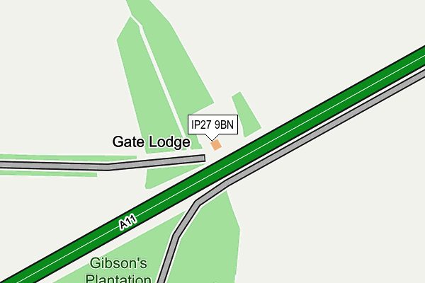 IP27 9BN map - OS OpenMap – Local (Ordnance Survey)