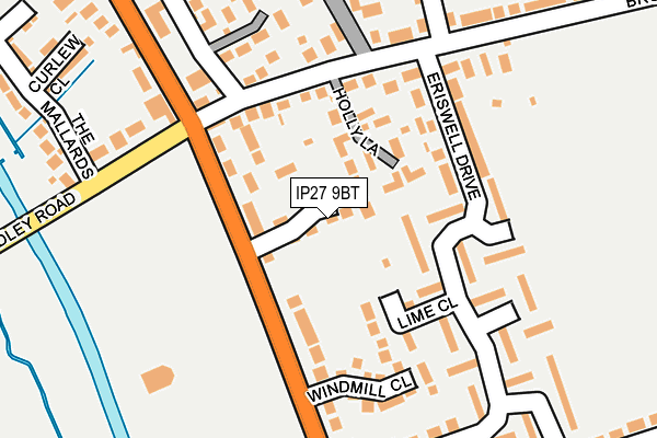 IP27 9BT map - OS OpenMap – Local (Ordnance Survey)