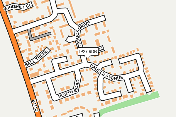 IP27 9DB map - OS OpenMap – Local (Ordnance Survey)