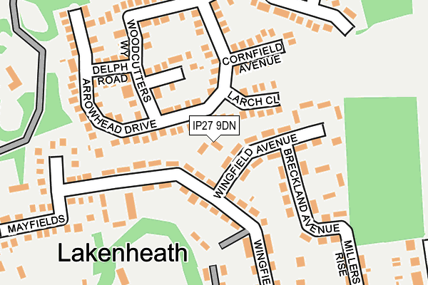 IP27 9DN map - OS OpenMap – Local (Ordnance Survey)