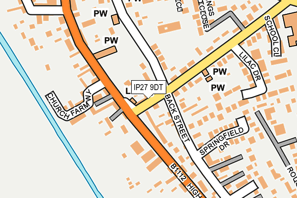 IP27 9DT map - OS OpenMap – Local (Ordnance Survey)