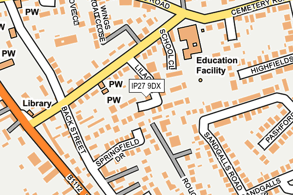 IP27 9DX map - OS OpenMap – Local (Ordnance Survey)