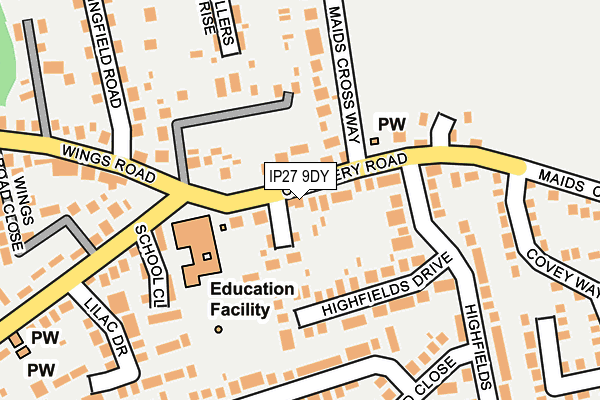 IP27 9DY map - OS OpenMap – Local (Ordnance Survey)