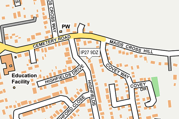 IP27 9DZ map - OS OpenMap – Local (Ordnance Survey)