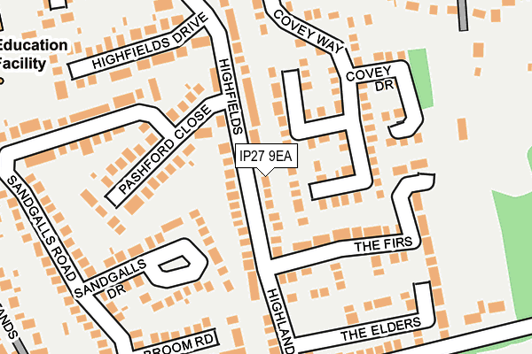IP27 9EA map - OS OpenMap – Local (Ordnance Survey)