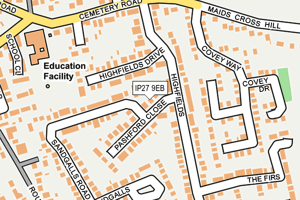IP27 9EB map - OS OpenMap – Local (Ordnance Survey)