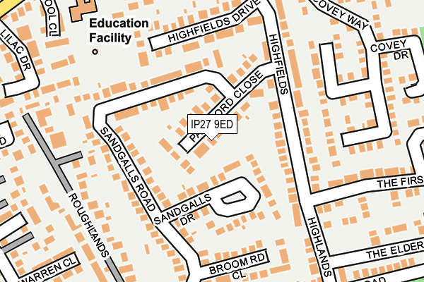 IP27 9ED map - OS OpenMap – Local (Ordnance Survey)