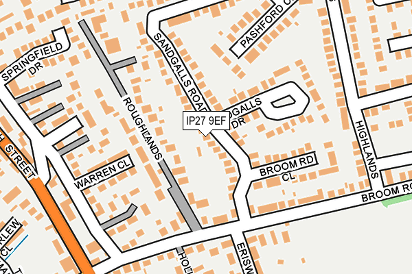 IP27 9EF map - OS OpenMap – Local (Ordnance Survey)