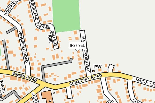 IP27 9EL map - OS OpenMap – Local (Ordnance Survey)