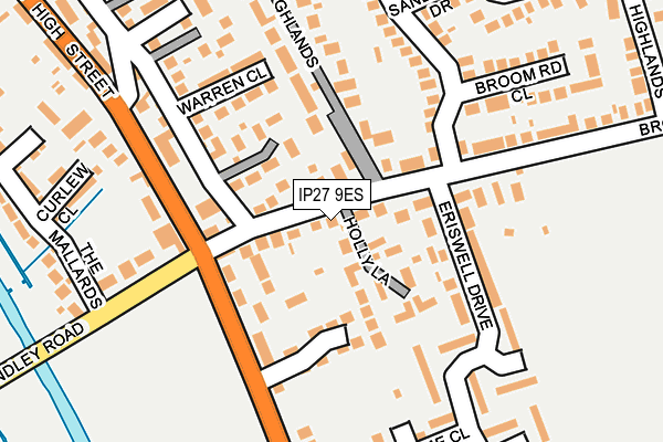 IP27 9ES map - OS OpenMap – Local (Ordnance Survey)