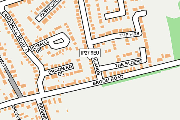 IP27 9EU map - OS OpenMap – Local (Ordnance Survey)